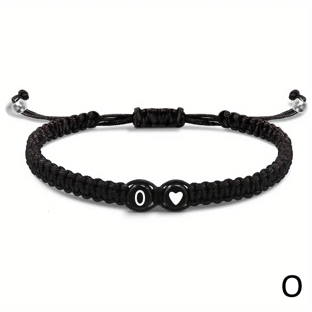 Initial Heart Braided Bracelet – Adjustable A-Z Friendship Jewelry for Gifts