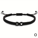 Initial Heart Braided Bracelet – Adjustable A-Z Friendship Jewelry for Gifts