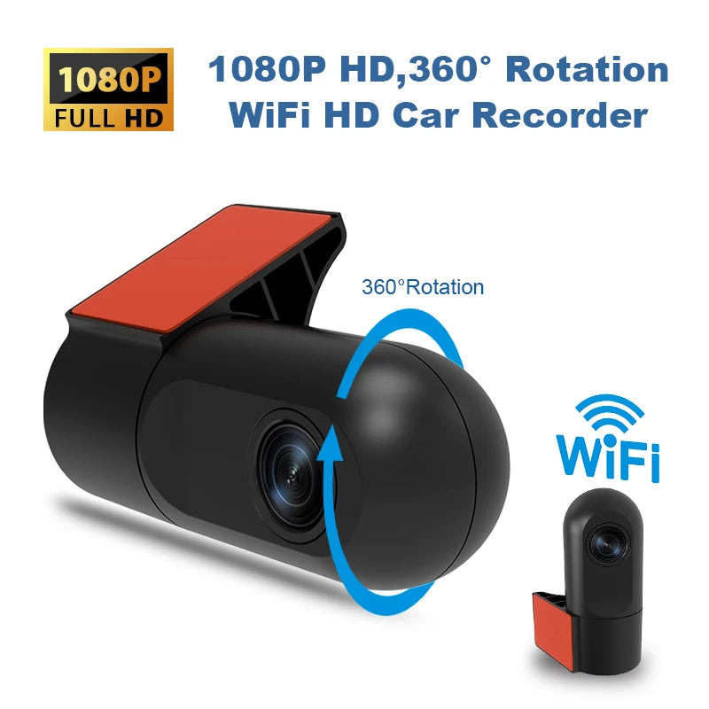 WiFi Dash Camera – 1080P HD 360 Degree Recorder for Smart Car Monitoring