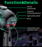 USB Gaming Microphone – Noise Cancelling Condenser for Podcast Recording
