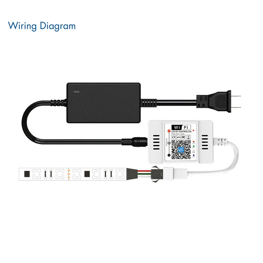 Addressable LED SPI Controller – WiFi Music Sync for RGBIC Pixel Lighting