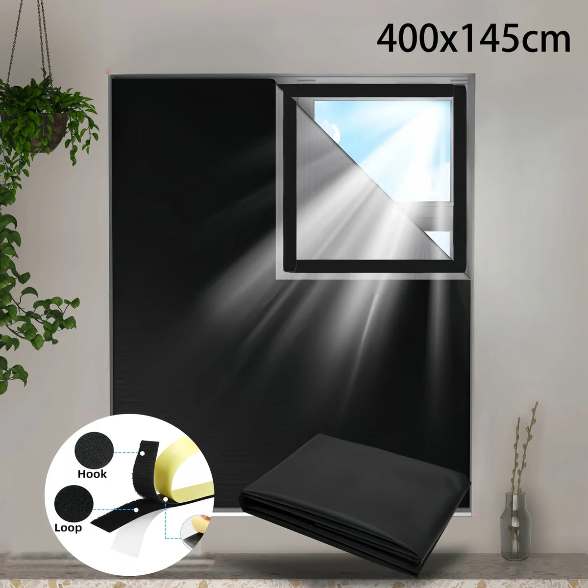 Blackout Window Privacy Film – Light Blocking UV Sunshade for Home Bedroom