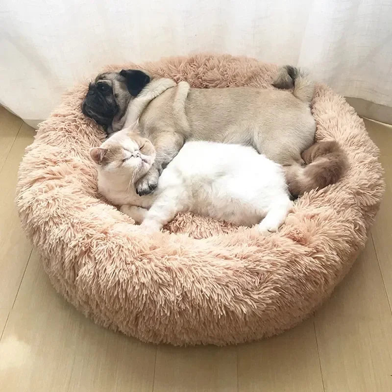 Round Plush Pet Bed – Soft Warm Sleeping Mat for Large Dogs and Cats