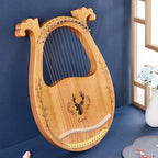 Mahogany Lyre Harp – 21 String Wooden Musical Instrument for Folk Music