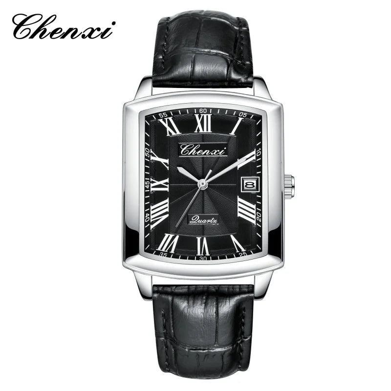 Quartz Couple Watches – Waterproof Leather Calendar Wristwatch for Daily Wear