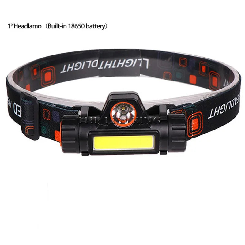 USB Rechargeable LED Headlamp – Waterproof 2500lm Light for Outdoor Camping