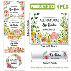 Floral Lip Balm Labels – Self-Adhesive Stickers for Homemade Cosmetics