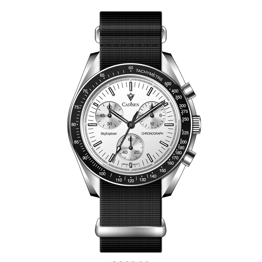Cadisen Quartz Chronograph Watch – Sapphire Crystal for Men Business Formal