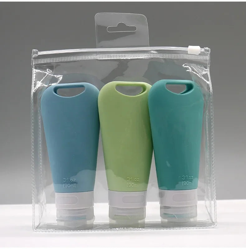 Silicone Travel Dispenser Bottles – Leakproof 90ml Containers for Toiletries