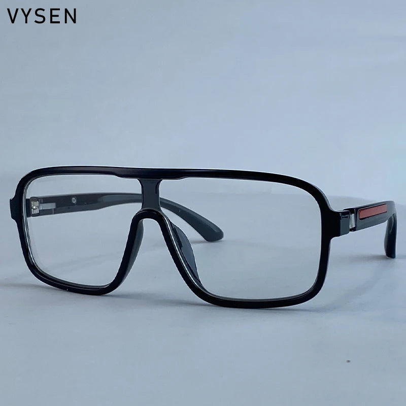 Oversized Polarized Rectangle Sunglasses – Vintage Steampunk for Men