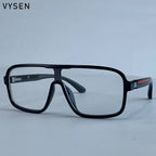 Oversized Polarized Rectangle Sunglasses – Vintage Steampunk for Men