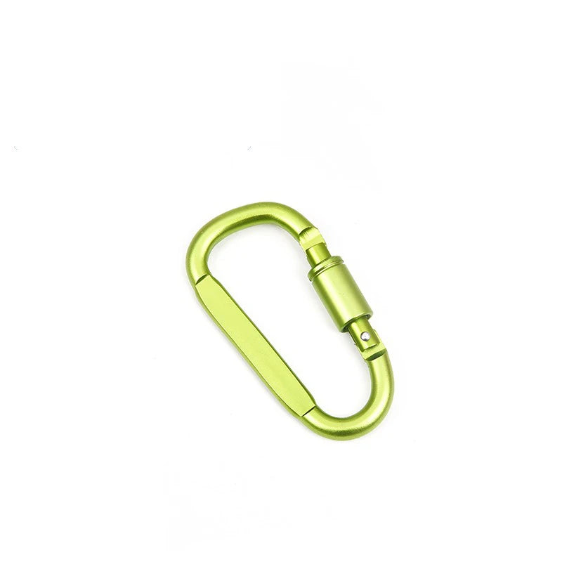 Aluminum D-Shaped Carabiners – 8cm Tactical Clips for Outdoor Camping Gear