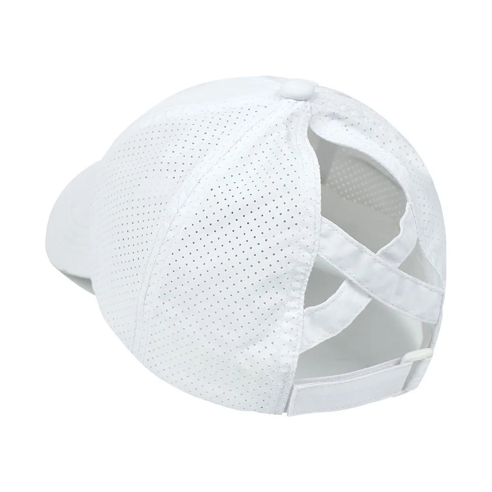 Ponytail Baseball Cap – Quick-Drying Mesh Visor for Outdoor Athleisure