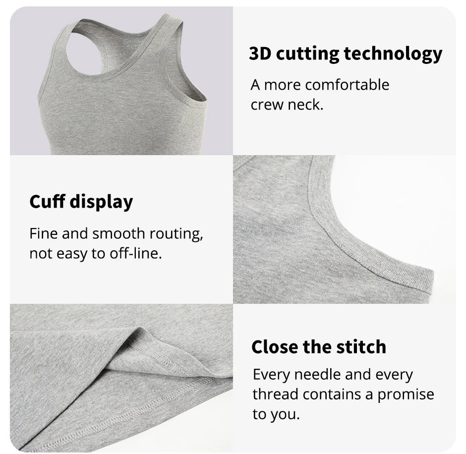 Cotton Sleeveless Vests – Multi-size Solid Sports Tanks for Men and Teenagers