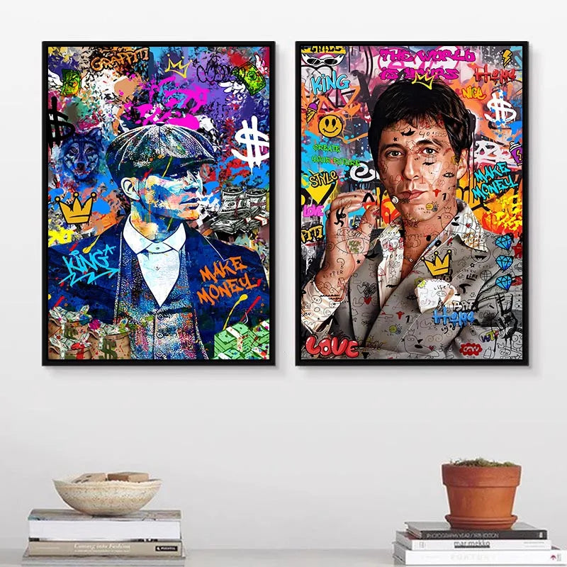 Gangster Graffiti Canvas Print – Urban Street Art for Home Decor