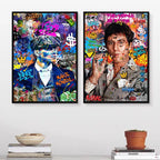 Gangster Graffiti Canvas Print – Urban Street Art for Home Decor