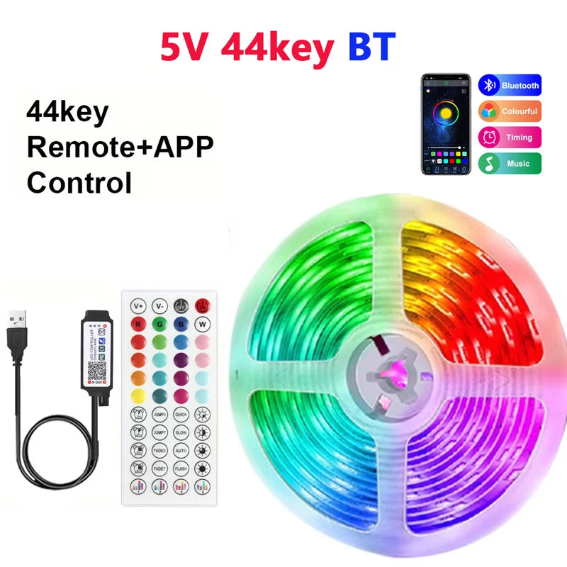 USB RGB LED Strip Light – Color Changing Remote for Holiday Decoration
