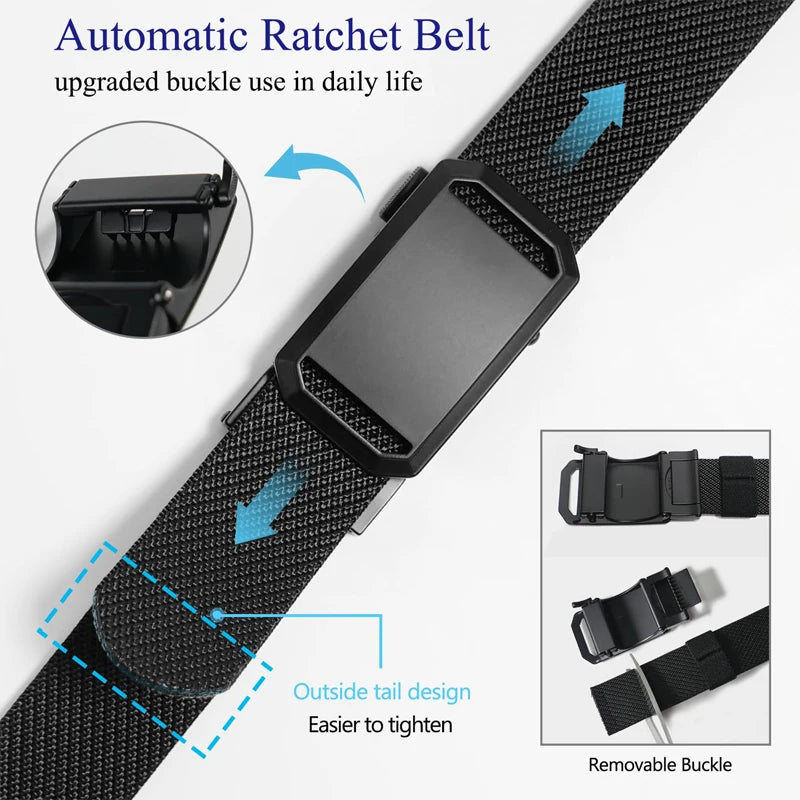 Tactical Canvas Belt – Durable Automatic Buckle for Men Outdoor Hunting