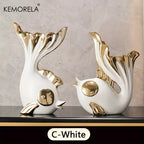 Abstract Ceramic Statue – Modern Sculptural Ornament for Home Decor Table