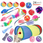Interactive Cat Play Tunnel – Foldable Mouse and Fish Toy Set for Pets