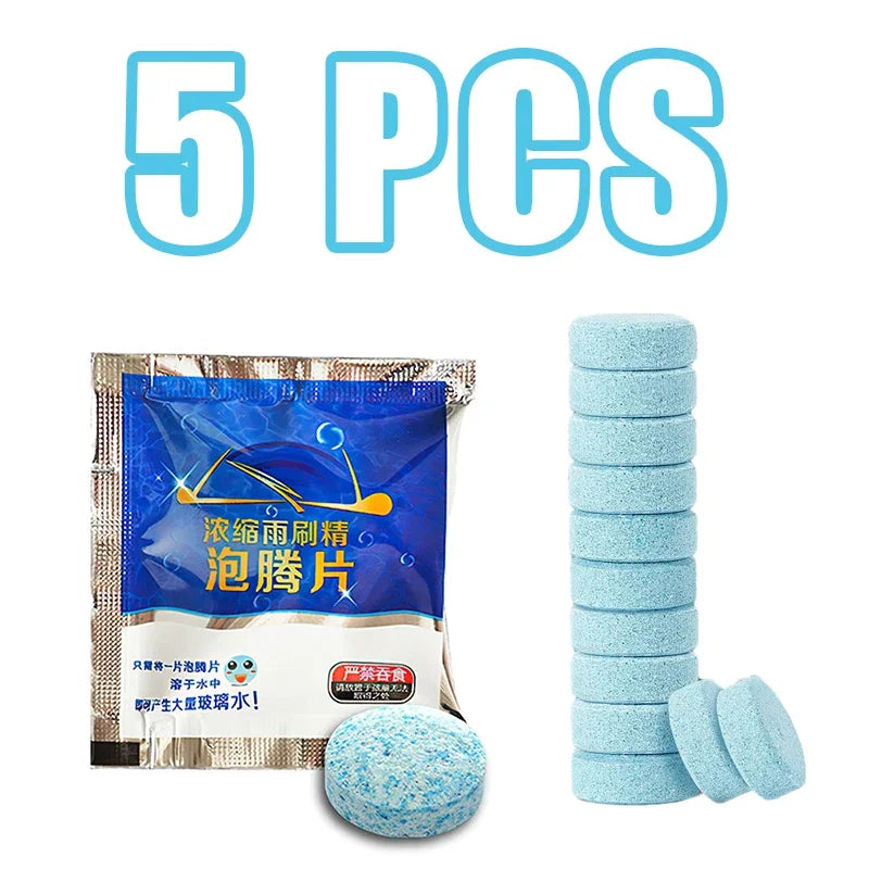 Effervescent Glass Cleaner Tablets – Concentrated Windshield Wash for Car Care