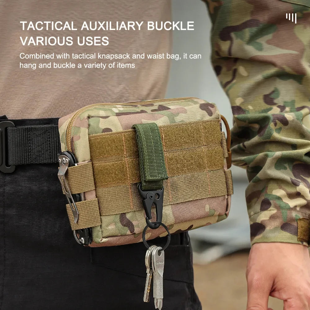 Tactical Nylon Webbing Carabiner – Heavy Duty Keychain for Outdoor Camping