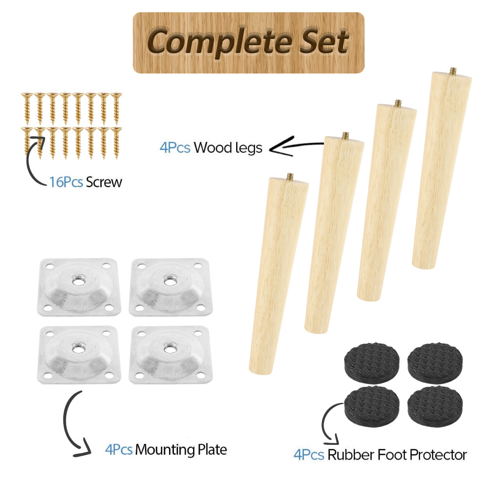 Solid Wooden Furniture Legs – Replacement Feet for Tables and Chairs