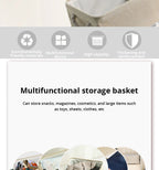 Linen Folding Storage Basket – Fabric Organizer for Wardrobe and Laundry