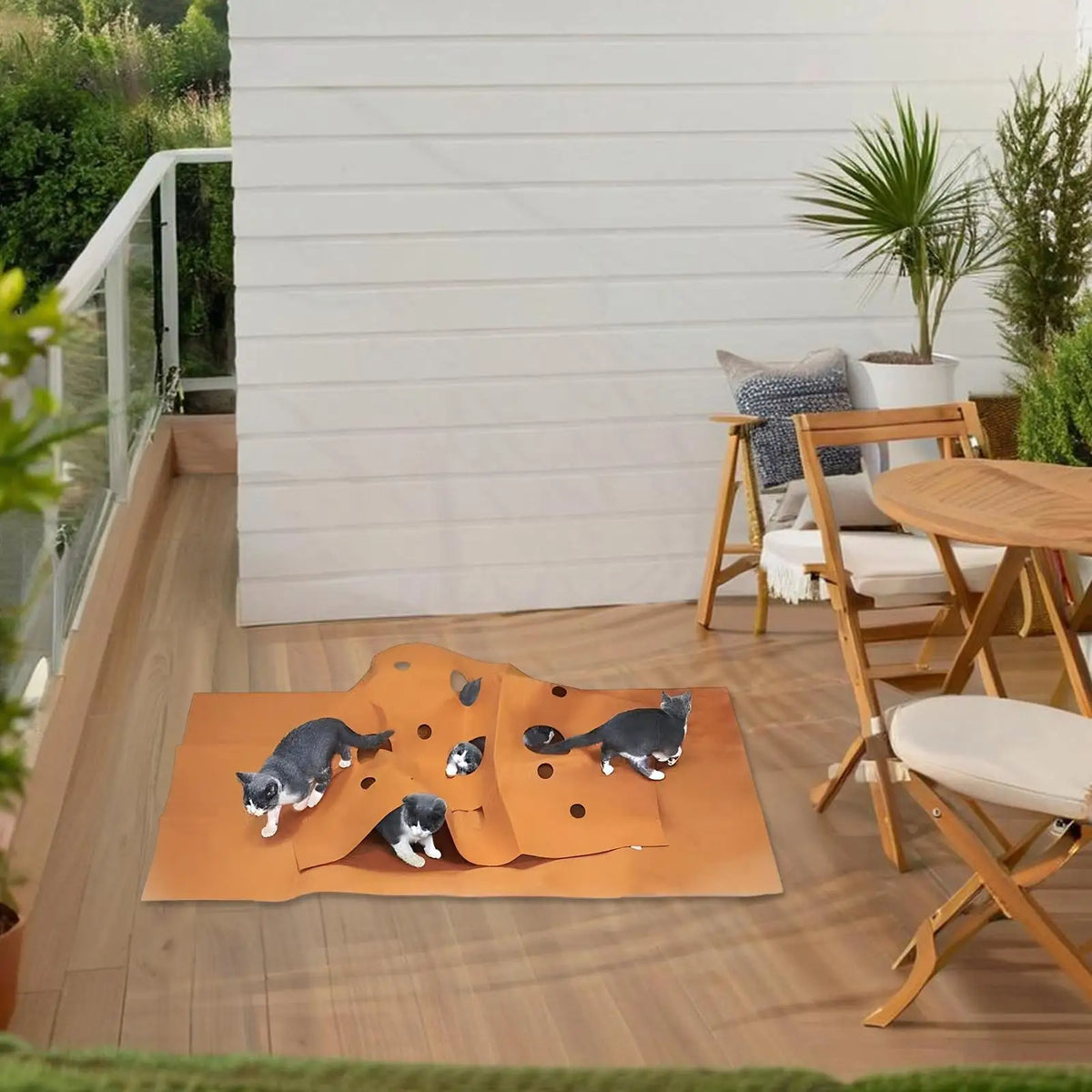 Interactive Cat Tunnel Mat – Foldable Enrichment Toy for Indoor Kitten Play