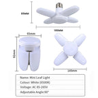 Foldable LED Fan Bulb – Adjustable 28W Ceiling Light for Garage and Warehouse
