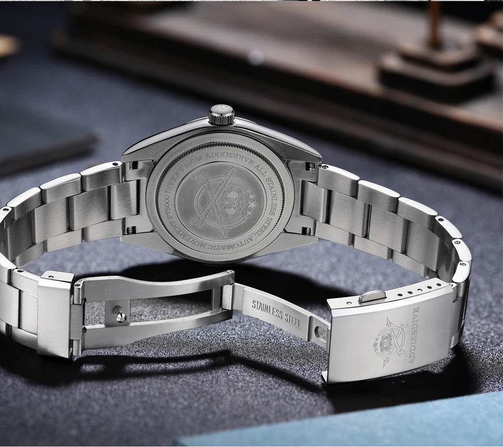 ADDIESDIVE 36mm Quartz Watch – Stainless Steel Sand Dial for Everyday Wear