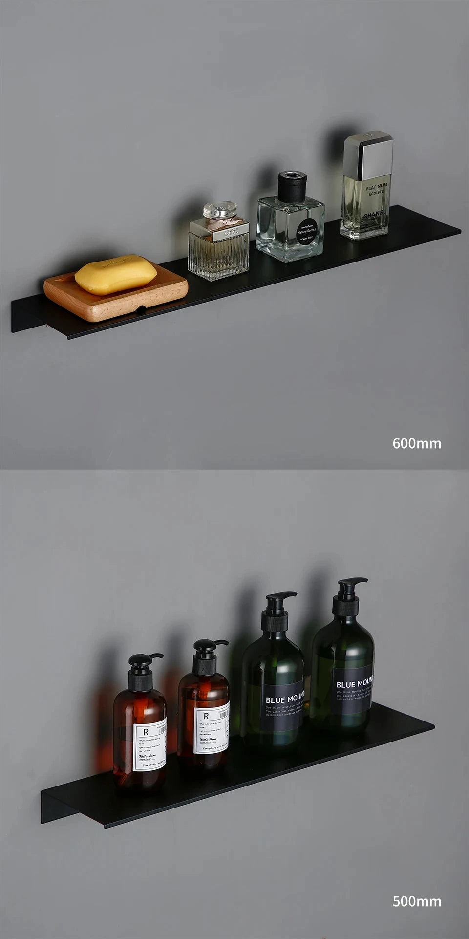 Aluminum Floating Wall Shelves – Modern Metal Storage for Home Decor