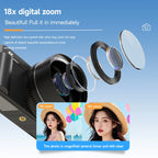 4K 64MP Compact Digital Camera – 18X Zoom for Travel Vlogging and Photography