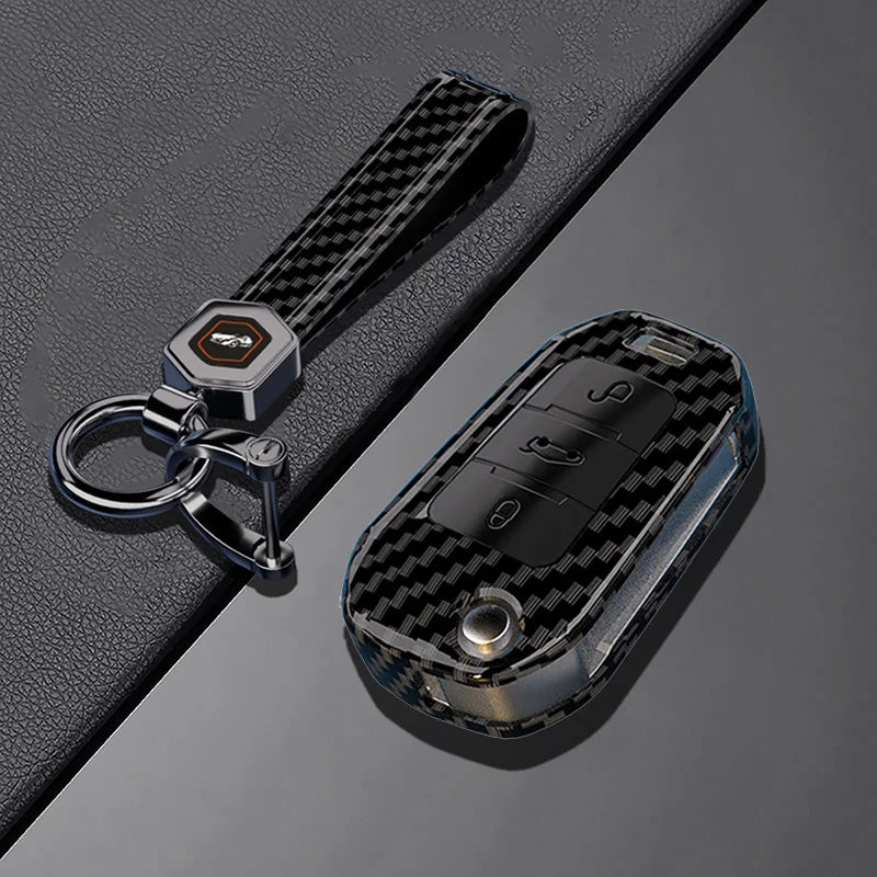 Carbon Fiber Key Fob Cover – Protective Case for Peugeot and Citroen