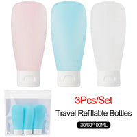 Refillable Squeeze Bottle Kit – Portable Travel Containers for Toiletries
