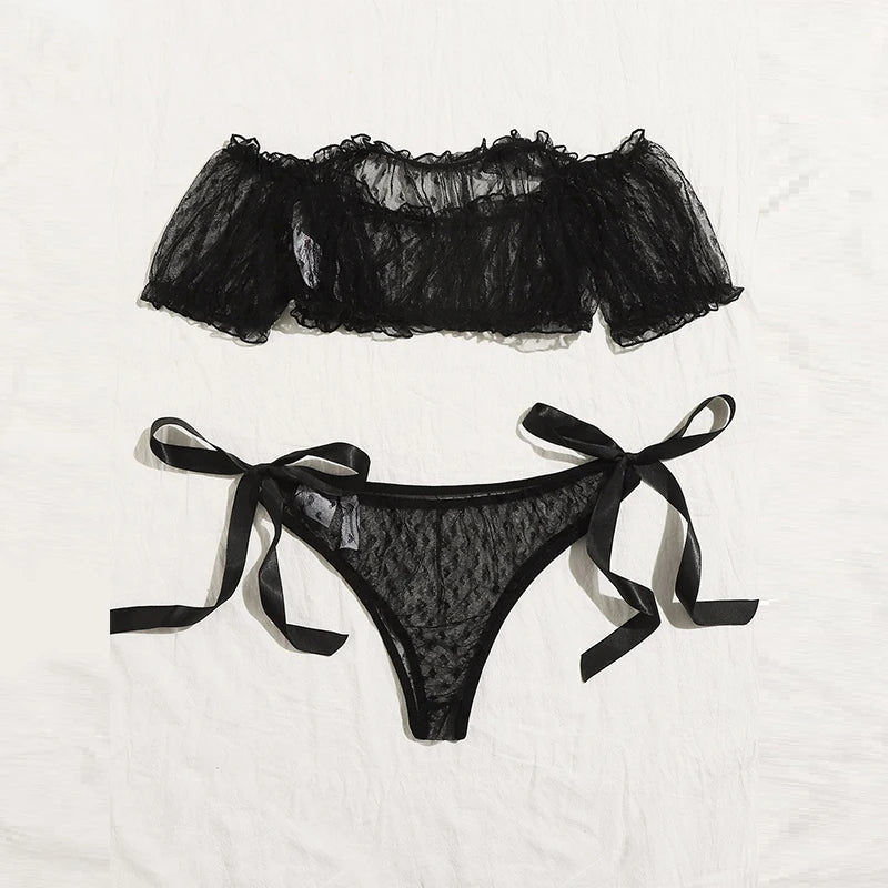 Floral Lace Lingerie Set – See Through Bralette for Romantic Evenings