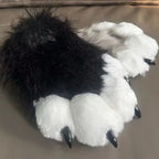 Plush Cat Paw Mittens for Furry Cosplay and Halloween Costume