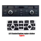 Climate Control Button Decals – Interior Repair Stickers for Audi A6 C6