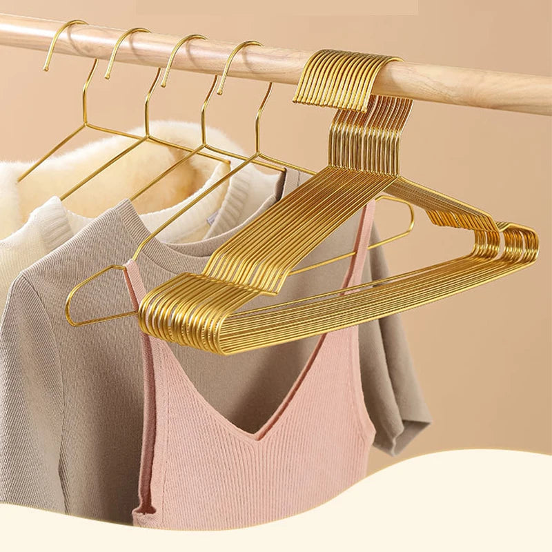 Gold Stainless Steel Coat Hangers – Durable Metal Closet Organizers for Home