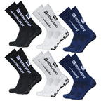 Anti-Slip Athletic Sports Socks – Stretchy Grip Crew for Football Soccer
