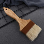 Wooden Bristle Pastry Brush – Flat Oil Basting Tool for Baking and Barbecue
