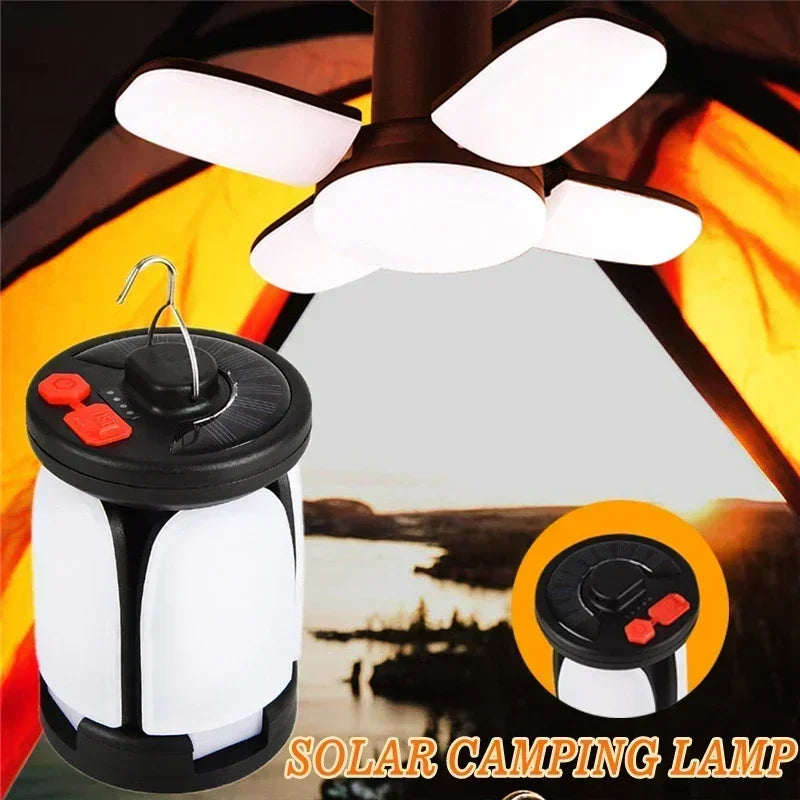 Rechargeable Solar LED Lantern – 1000LM Power Bank for Camping and Fishing