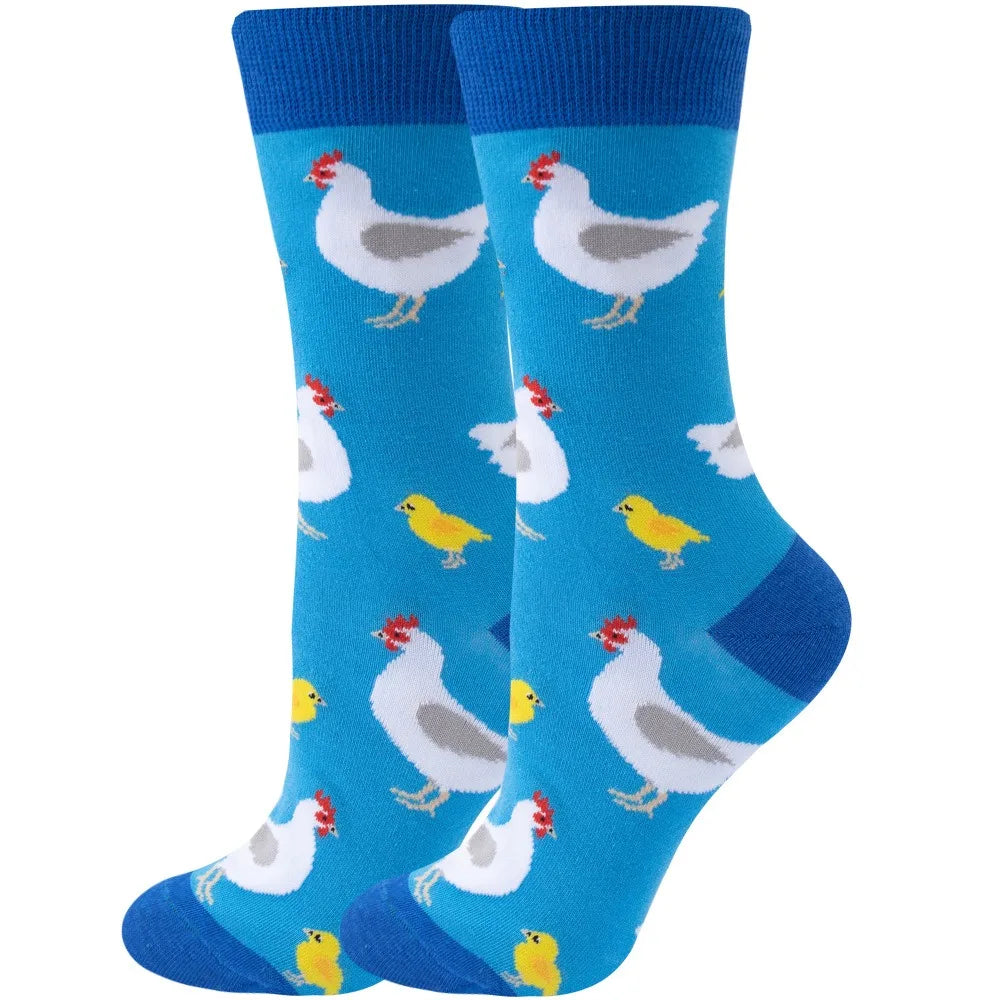 Colorful Cartoon Animal Crew Socks – Fun Harajuku Apparel for Men and Women