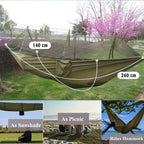 Portable Parachute Camping Hammock – Mosquito Net Bed for Outdoor Sleeping