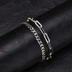 Stainless Steel Chain Bracelet – Men’s Trendy Cuban Link Wristband for Jewelry
