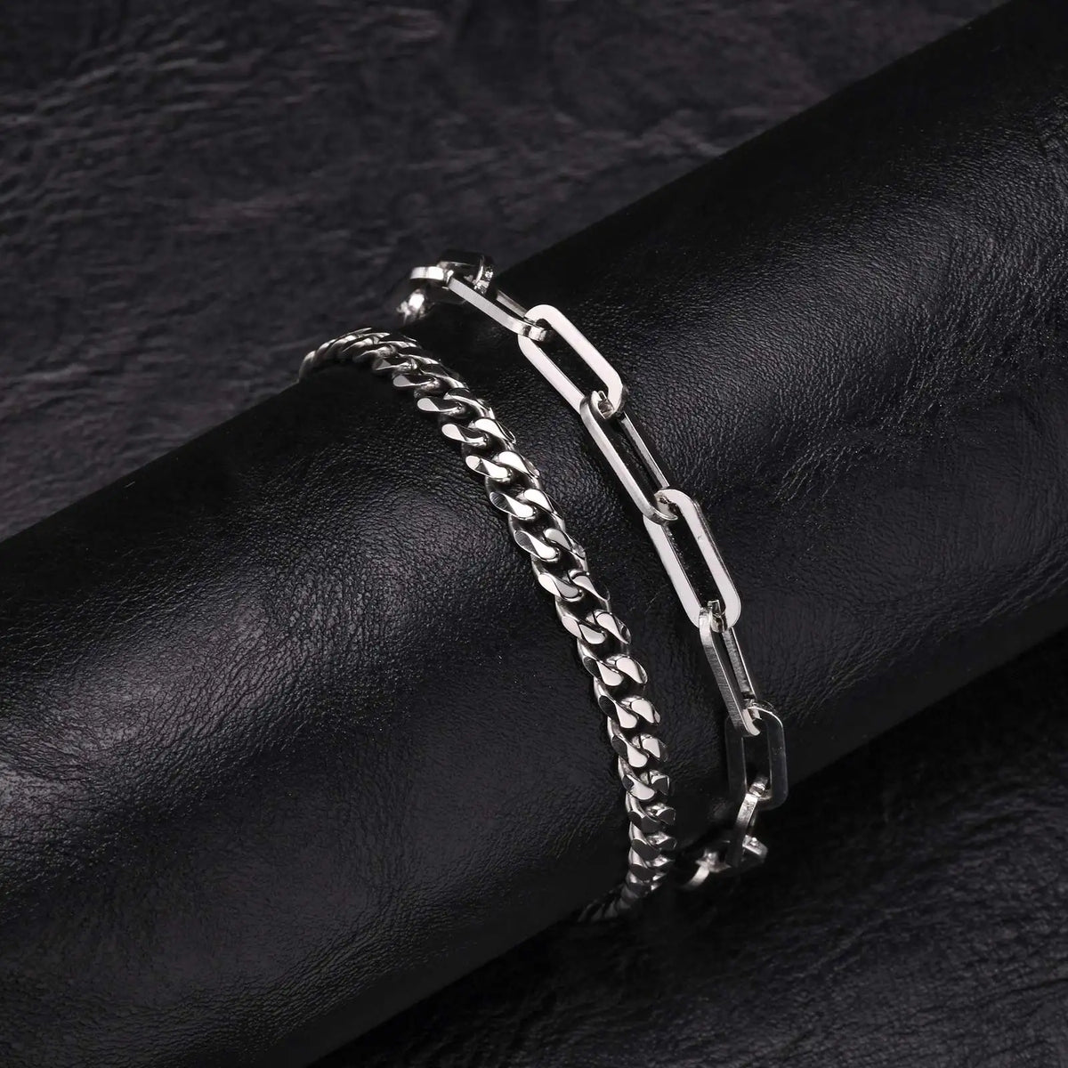 Stainless Steel Chain Bracelet – Men’s Trendy Cuban Link Wristband for Jewelry