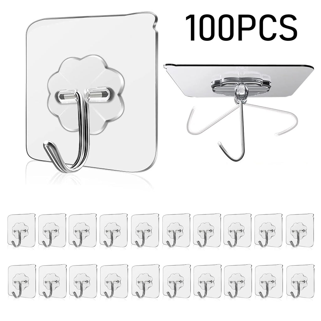 Self-Adhesive Wall Hooks – Waterproof and Oilproof for Kitchen Bathroom