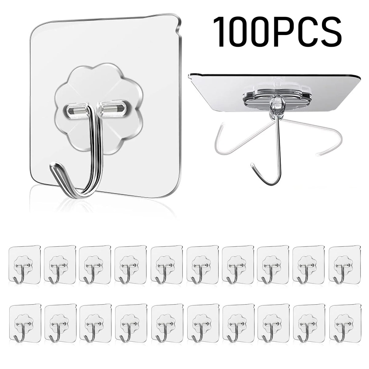 Self-Adhesive Wall Hooks – Waterproof and Oilproof for Kitchen Bathroom