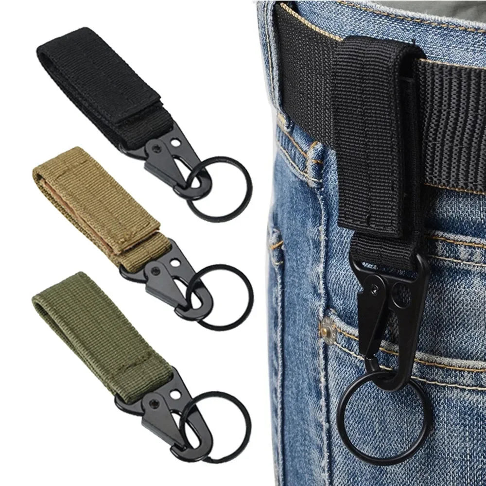Tactical Nylon Webbing Carabiner – Heavy Duty Keychain for Outdoor Camping