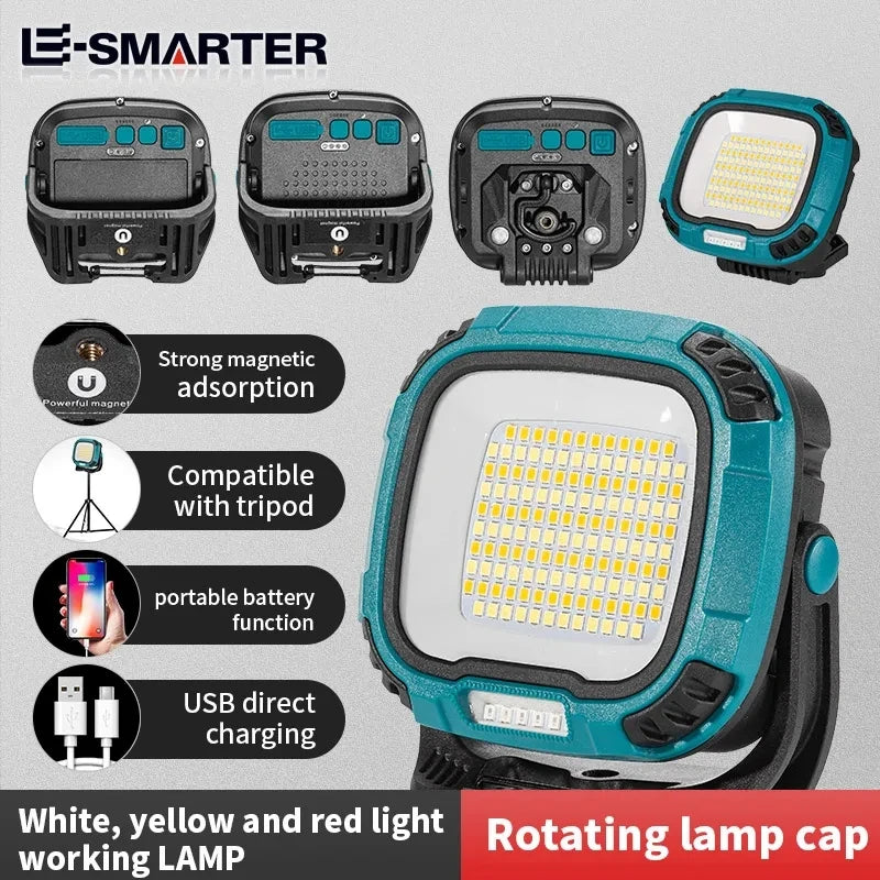 Rechargeable LED Spotlight Lantern – Magnetic Work Light for Outdoor Camping